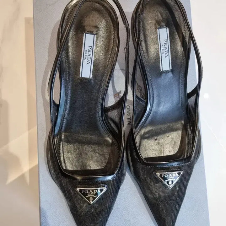 [BUNJANG] Prada Black Mesh Pumps Slingbacks / 프라다 블랙 메쉬 펌프스 슬링백