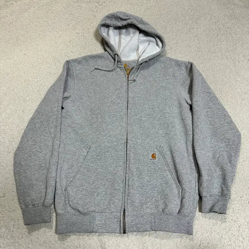 [BUNJANG] Carhartt Grey Hooded Sweatshirt Fleece Size S / 칼하트 회색 후드집업 기모 s