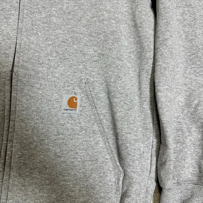 [BUNJANG] Carhartt Grey Hooded Sweatshirt Fleece Size S / 칼하트 회색 후드집업 기모 s