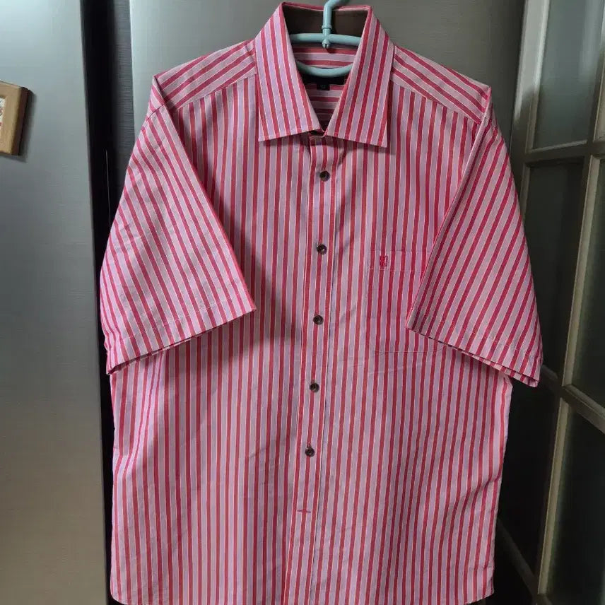 [BUNJANG] Daks Pink Stripe Short Sleeve Shirt 105 / [거의 새상품] 닥스 핑크 스트라이프 반팔 남방/셔츠/105