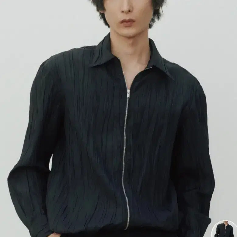 [BUNJANG] Noire Wrinkled Zip-Up Shacket Size 50 / 노이어 크링클 집업 셔켓 50size