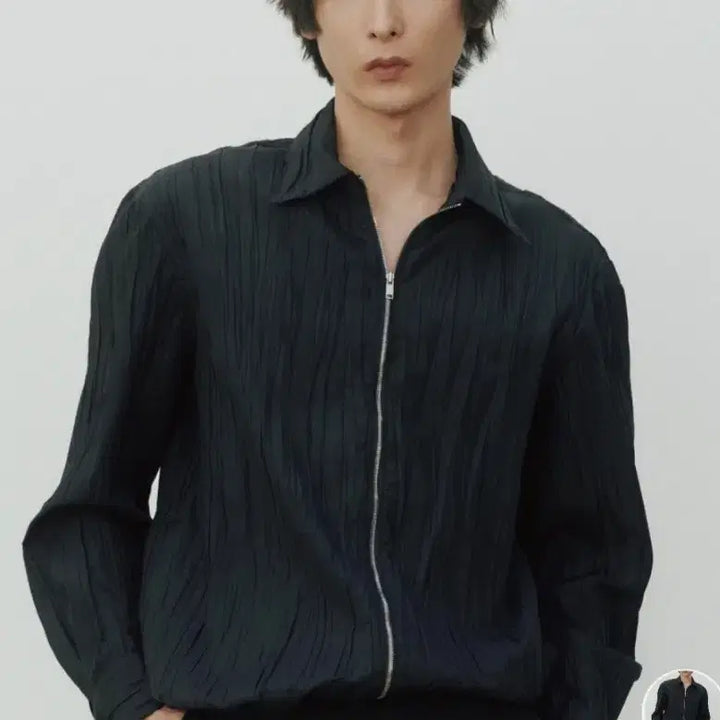 [BUNJANG] Noire Wrinkled Zip-Up Shacket Size 50 / 노이어 크링클 집업 셔켓 50size
