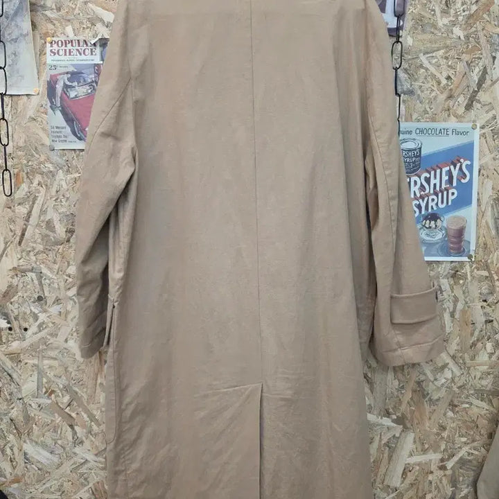 [BUNJANG] Tomboy Beige Linen Long Coat F / 톰보이 베이지 린넨 롱 코트 F