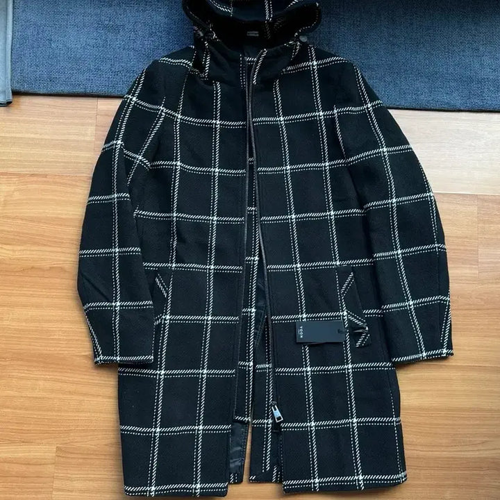 [BUNJANG] Yoon Italy Premium Check Hooded Coat / 윤(YOON) 개체 최고 이태리 명품 체크 후드 코트 새상품급