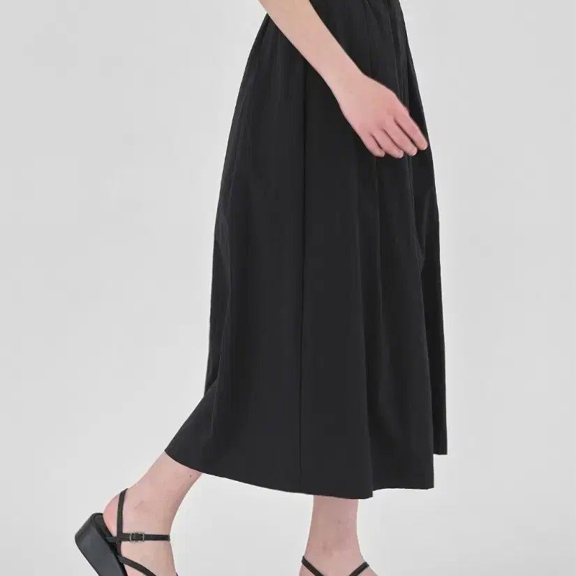 [BUNJANG] Nine Stitch Point High-Waist Full Skirt (Black) / 나인 스티치 포인트 하이웨스트 풀 스커트 (블랙)