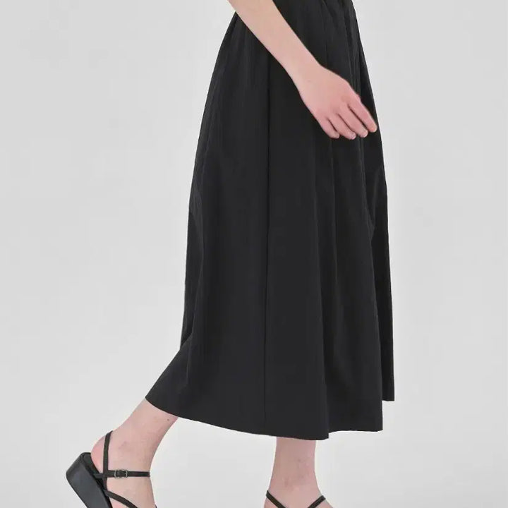 [BUNJANG] Nine Stitch Point High-Waist Full Skirt (Black) / 나인 스티치 포인트 하이웨스트 풀 스커트 (블랙)