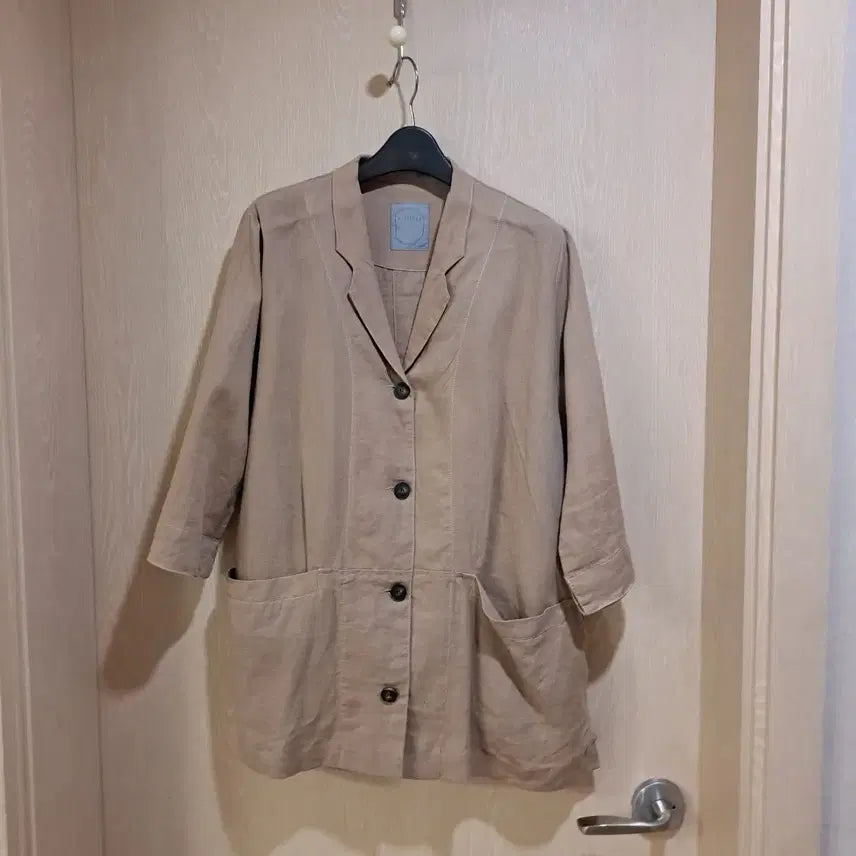 [BUNJANG] Buplrin Linen Jacket Beige Size F / 브플린 린넨 자켓 베이지색사이즈F