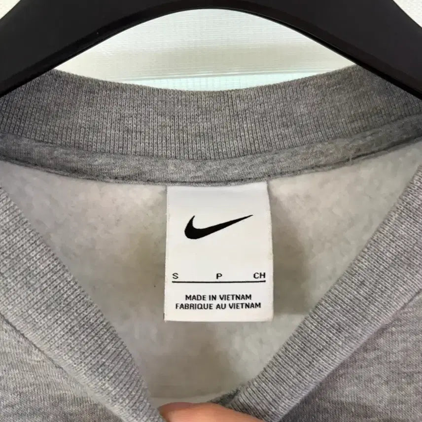 [BUNJANG] Nike Swoosh Fleece Sweatshirt Grey S / 나이키 스우시 기모 맨투맨 그레이 s