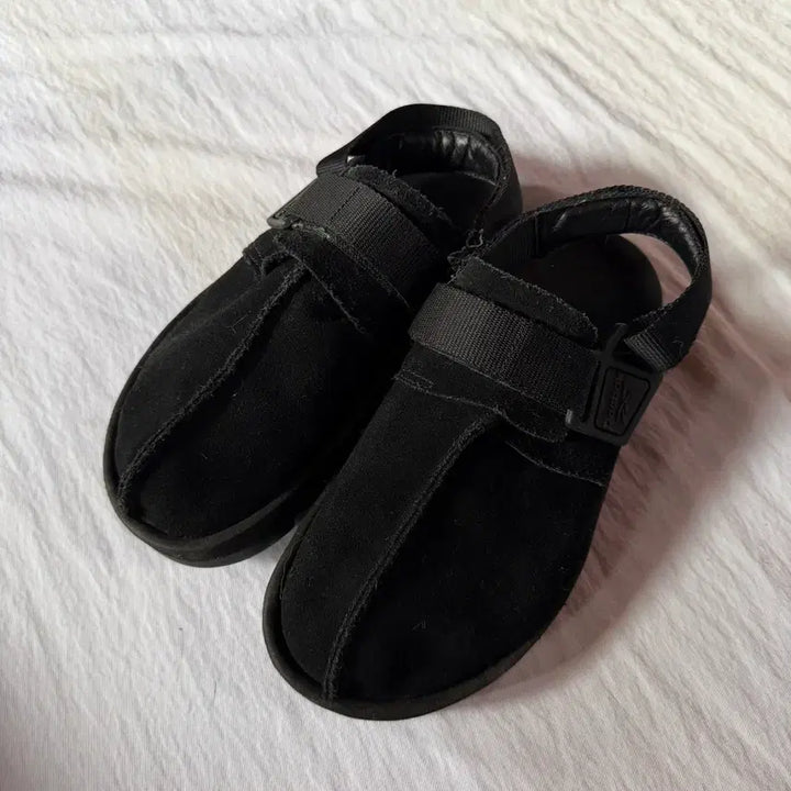 [BUNJANG] Reebok Suede Black Mule Slippers / 리복 스웨이드 블랙 뮬 슬리퍼