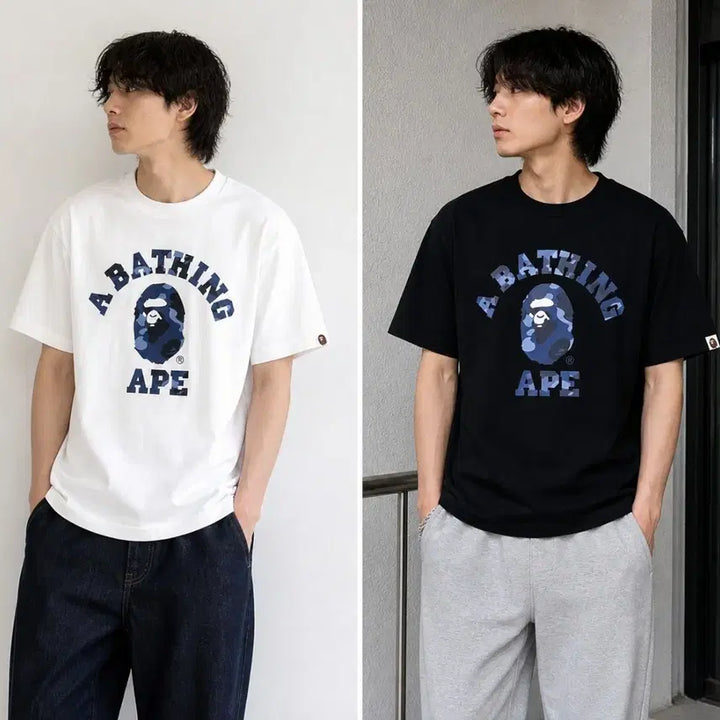 [BUNJANG] BAPE Camo Blue T-Shirt Unisex / 베이프 카모 블루 반팔 남녀공용
