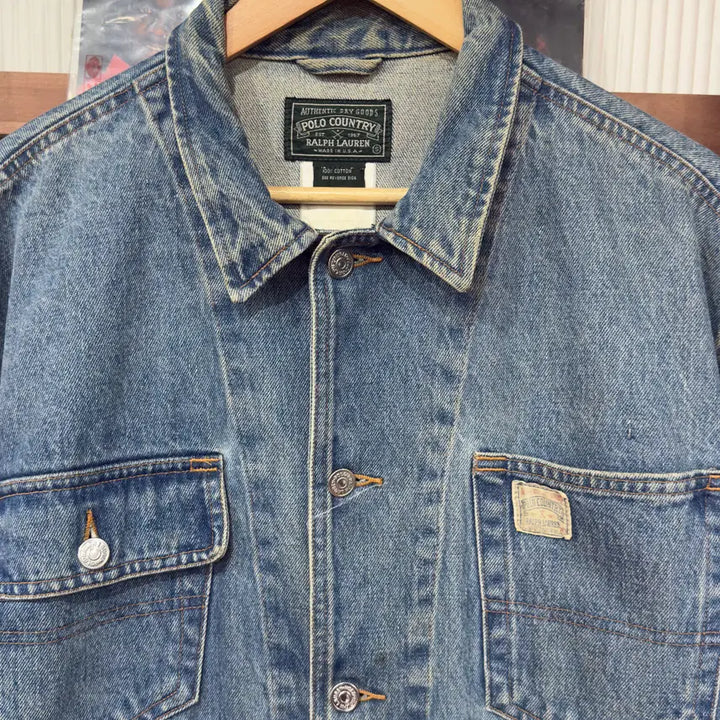 [BUNJANG] 1980s Polo Country USA Flag Dunga-ri Jacket / 80s 폴로 컨트리 성조기 덩가리 자켓 USA