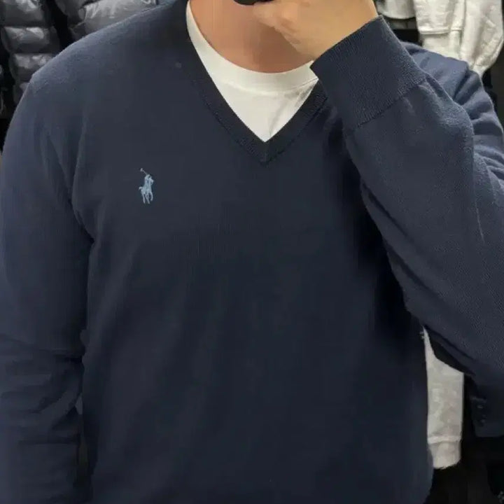 [BUNJANG] Polo Ralph Lauren Navy V-Neck Knit M / 폴로 랄프로렌 네이비 브이넥 니트