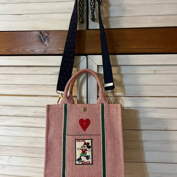 [BUNJANG] Minnie Mouse Roller Skate Tote Bag Shoulder Bag / 미니마우스 롤러스케이트 토트백 숄더백