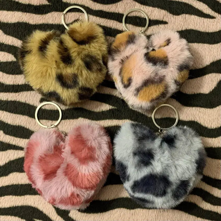 [BUNJANG] Kawatan Heart Plush &amp; Leopard Print Heart Charm Gacha / 캬와탄 하트 누이구루미 갸루 하트 키링 가챠 갸루템