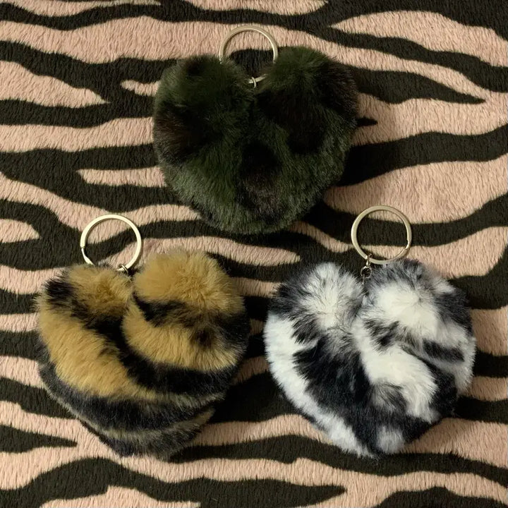 [BUNJANG] Kawatan Heart Plush &amp; Leopard Print Heart Charm Gacha / 캬와탄 하트 누이구루미 갸루 하트 키링 가챠 갸루템