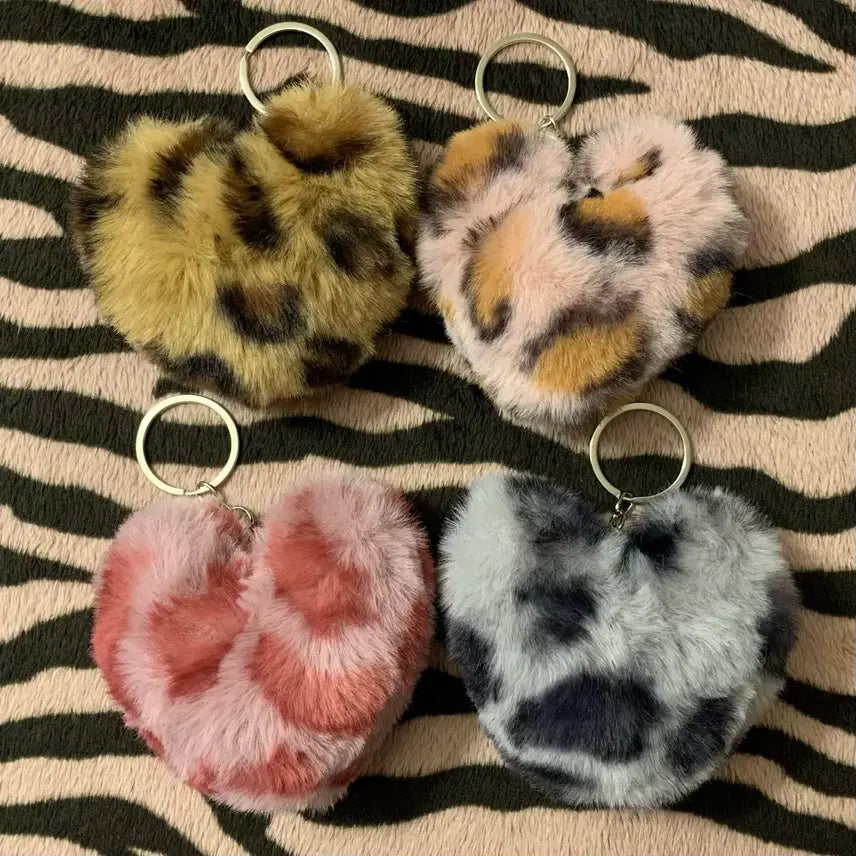 [BUNJANG] Kawatan Heart Plush &amp; Leopard Print Heart Charm Gacha / 캬와탄 하트 누이구루미 갸루 하트 키링 가챠 갸루템