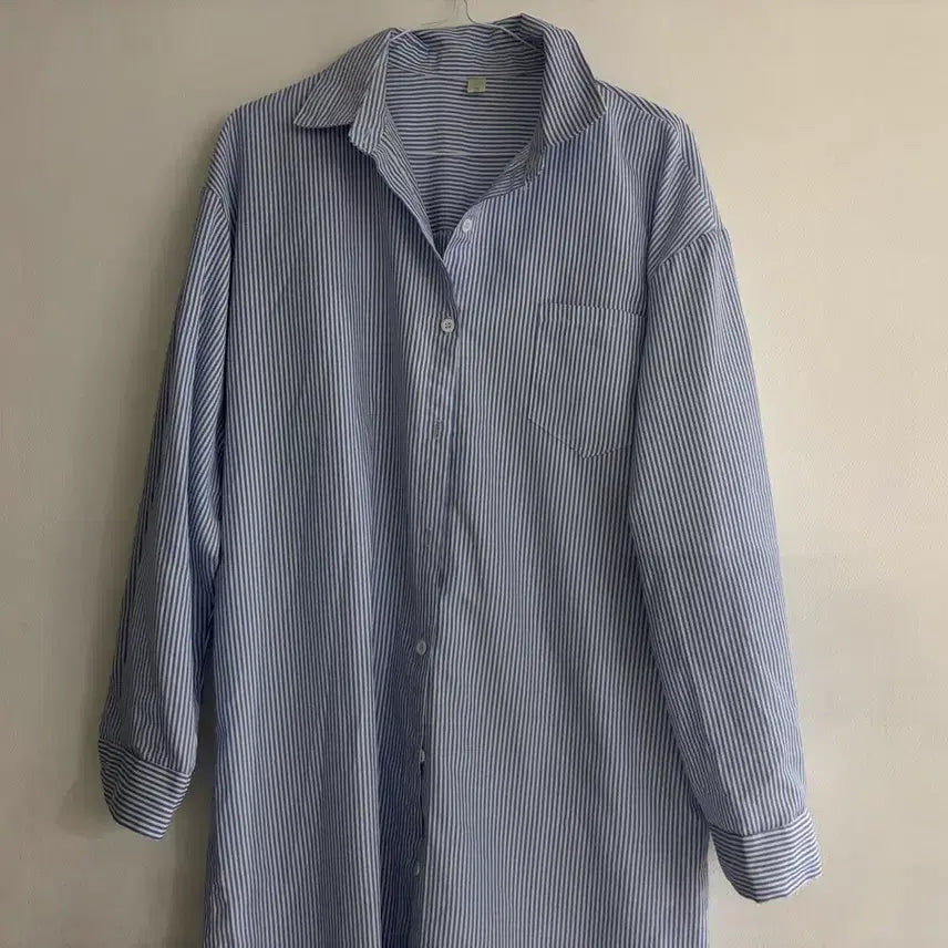 [BUNJANG] Blue Stripe Casual Shirt / 스트라이프 남방 셔츠 블루
