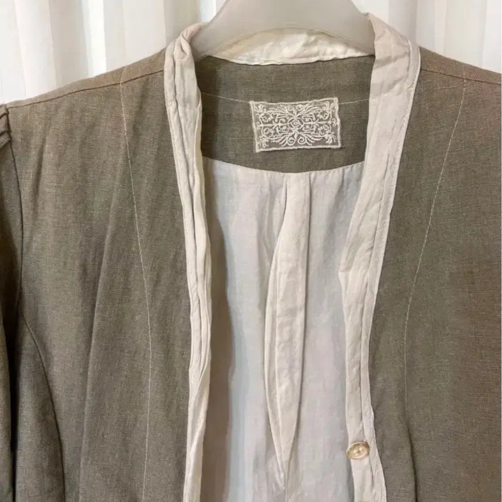 [SOLD OUT] 카키빛 베이지 네추럴 린넨 자켓 55 상태좋음