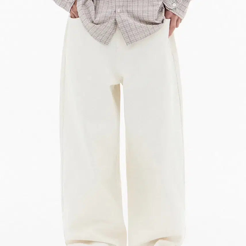 [BUNJANG] Filluminate Damaged Washed Denim Pants (Cream / M) / [새상품] 필루미네이트 데미지 워시드 데님 팬츠 (크림 /