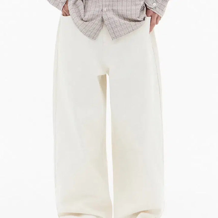 [BUNJANG] Filluminate Damaged Washed Denim Pants (Cream / M) / [새상품] 필루미네이트 데미지 워시드 데님 팬츠 (크림 /