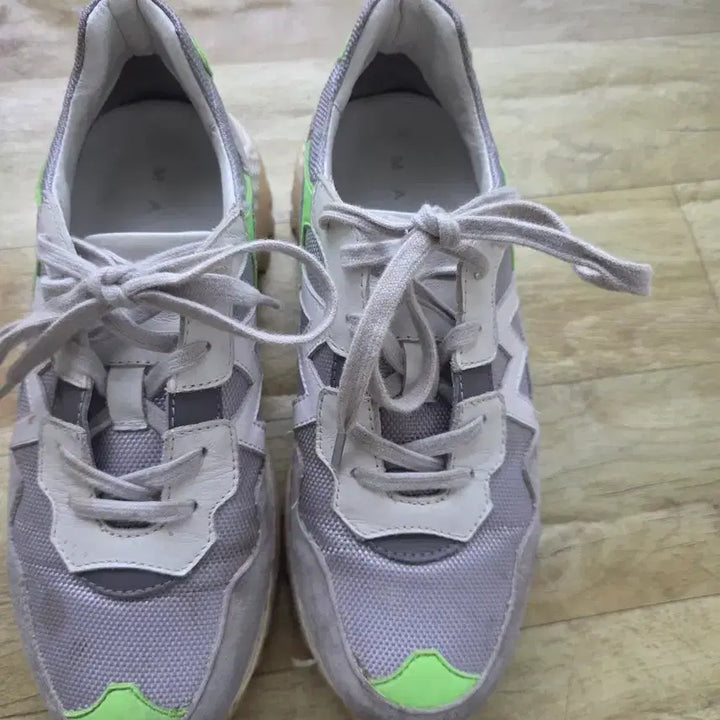 [BUNJANG] Marine Brand Sneakers - Grey/Fluorescent / 마린브랜드 스니커즈 그레이/형광 운동화
