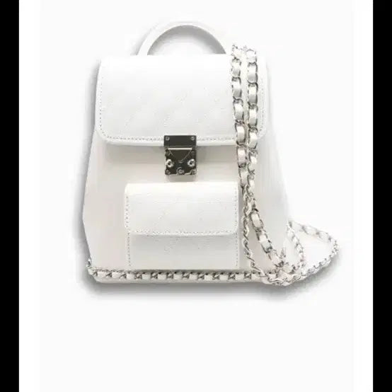[BUNJANG] MYEYEKO Audrey White Chain Backpack / MYEYEKO 오드리 화이트 체인 백팩