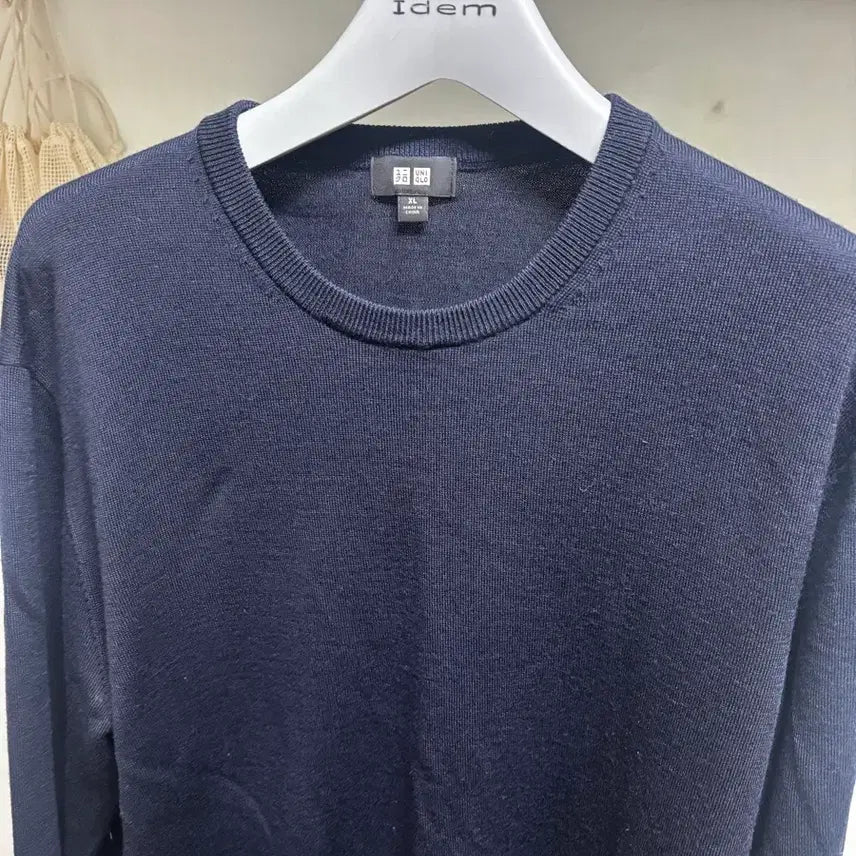 [BUNJANG] Uniqlo Navy Merino Wool Knit Sweater / 유니클로 네이비 메리노울 니트