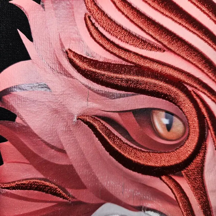 [BUNJANG] Shkret Maxim Fox Embroidery Short Sleeve T-Shirt / Shkret Maxim 폭스 자수 블랙 반팔 티셔츠