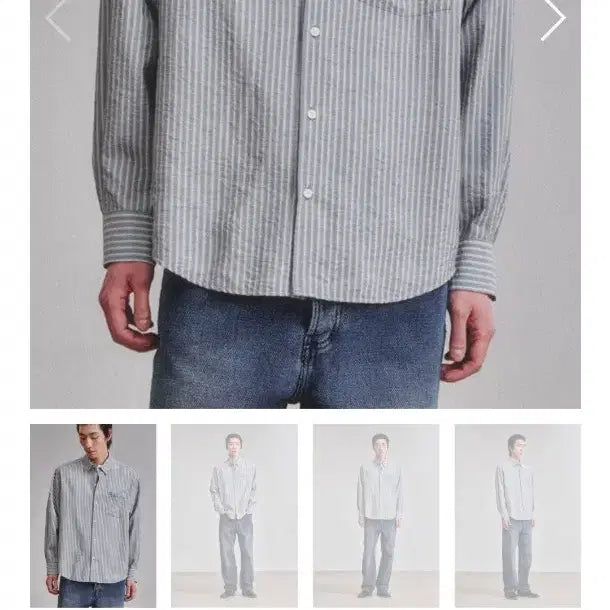 [BUNJANG] Artifactory Rinkle Stripe Shirt XL / 아트이프액츠 링클 스트라이프 셔츠
