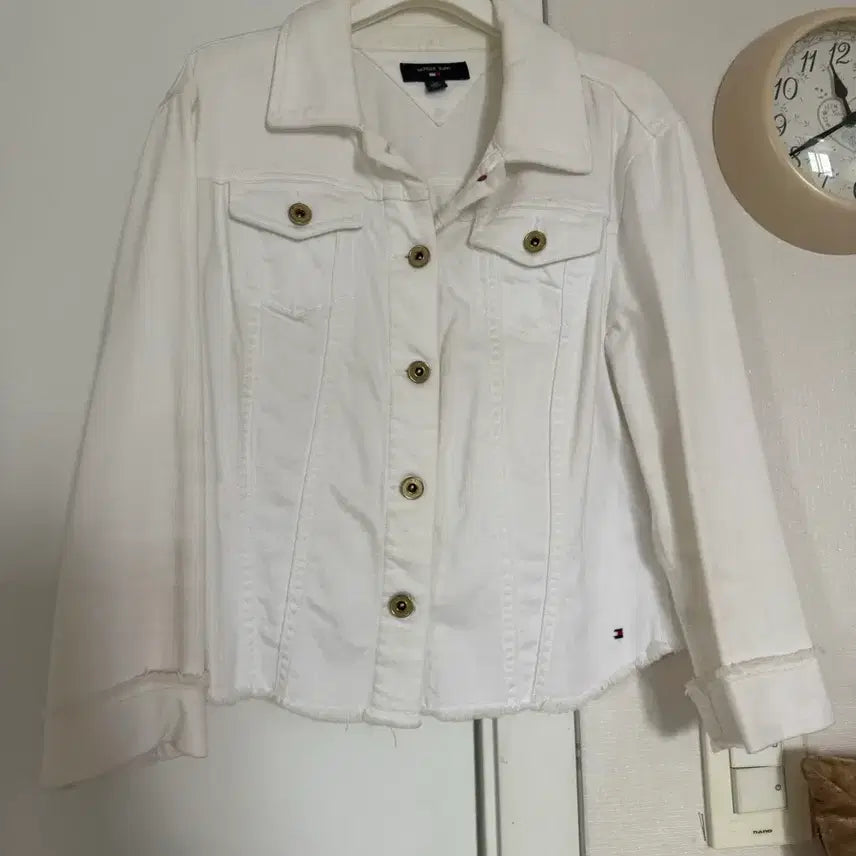 [BUNJANG] Tommy Hilfiger White Denim Jacket Size 55 / 타미힐피거 화이트 데님 자켓55