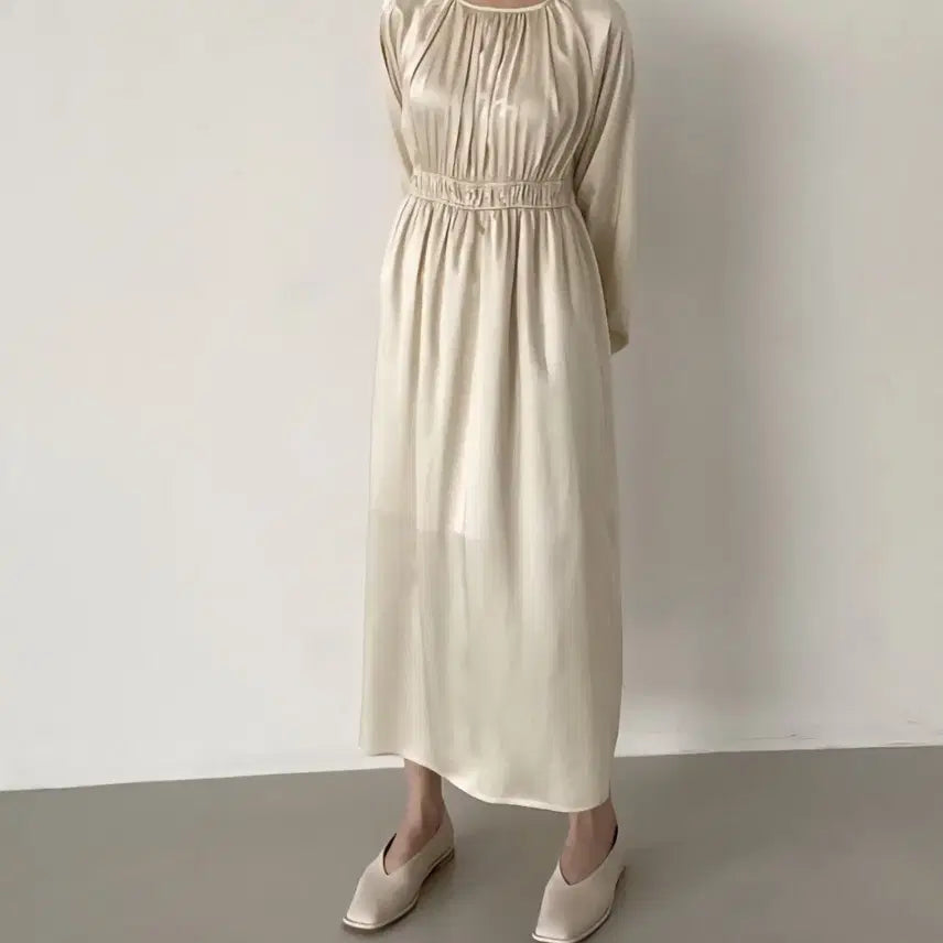 [BUNJANG] NOTA Lingerie Shirring Long Dress Ivory / [새상품]NOTA노타 셔링 롱 원피스 아이보리55