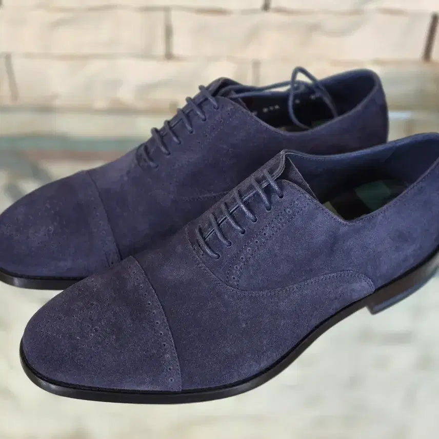 [BUNJANG] Paul Smith Navy Suede Brogue Shoes (Oxford Style) / (새제품) 명품 구두 ㅡ 폴스미스 스웨이드 브로그 슈즈(옥스포드 스타일)