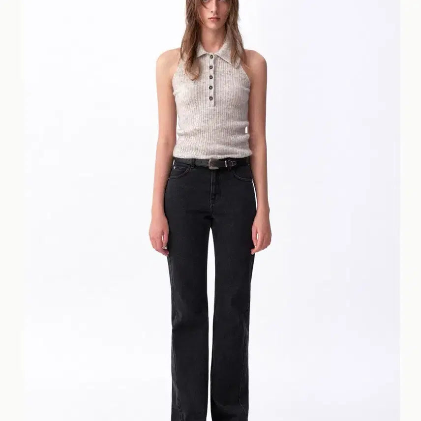 [BUNJANG] Abraamoo Low Edge Panel Bootcut Jeans (Black) Size 2 / 아비에무아 로우 엣지 패널 부츠컷 진 (블랙) 2 사이즈 새상품