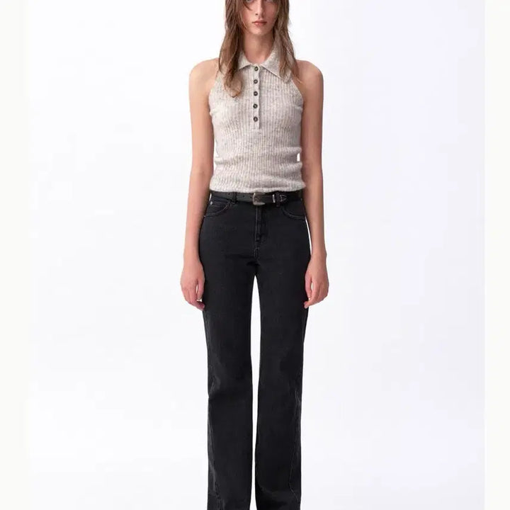 [BUNJANG] Abraamoo Low Edge Panel Bootcut Jeans (Black) Size 2 / 아비에무아 로우 엣지 패널 부츠컷 진 (블랙) 2 사이즈 새상품