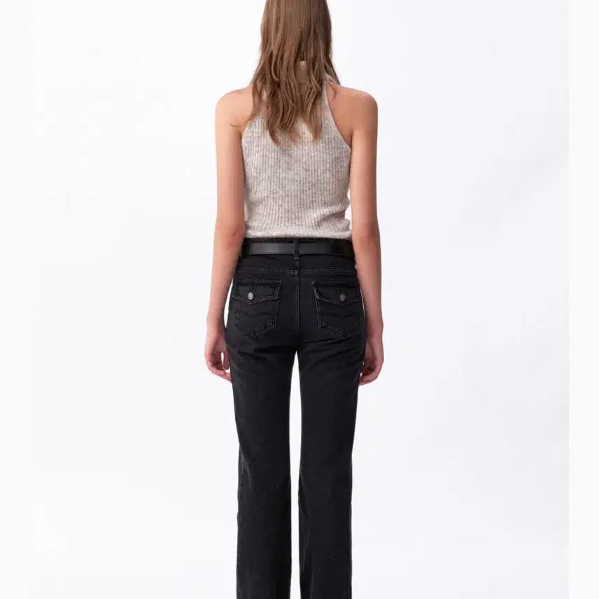 [BUNJANG] Abraamoo Low Edge Panel Bootcut Jeans (Black) Size 2 / 아비에무아 로우 엣지 패널 부츠컷 진 (블랙) 2 사이즈 새상품