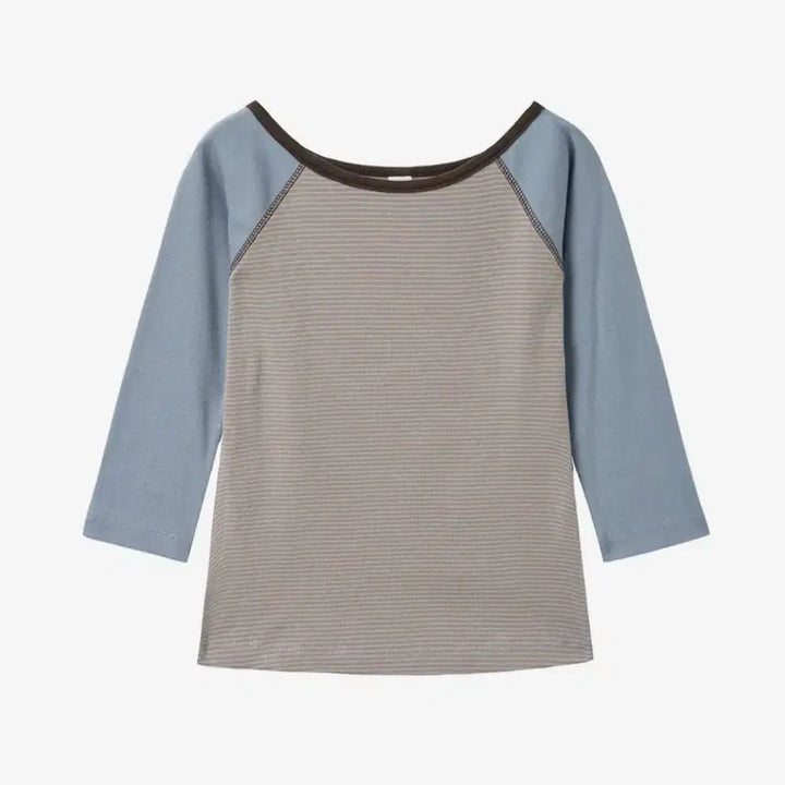 [BUNJANG] Lense Stripe Raglan Stitch T-Shirt / 렌세 스트라이프 레글런 스티치 티셔츠