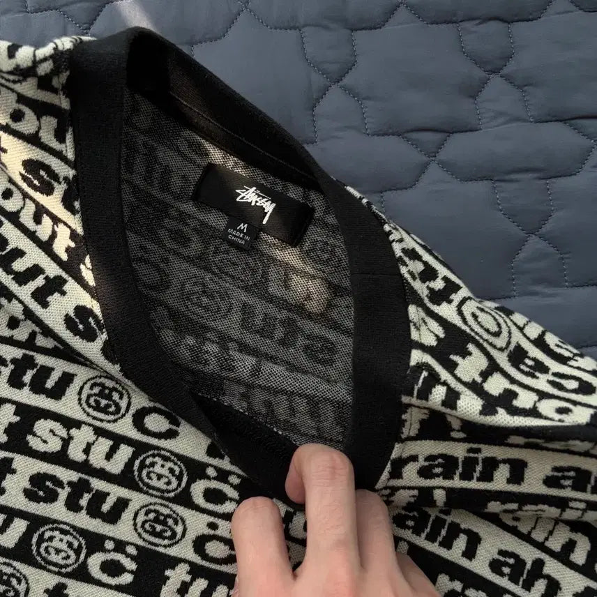 [BUNJANG] Stussy x CPFM Jacquard Short Sleeve T-Shirt (M) / 스투시  X CPFM 자카드 반팔 M