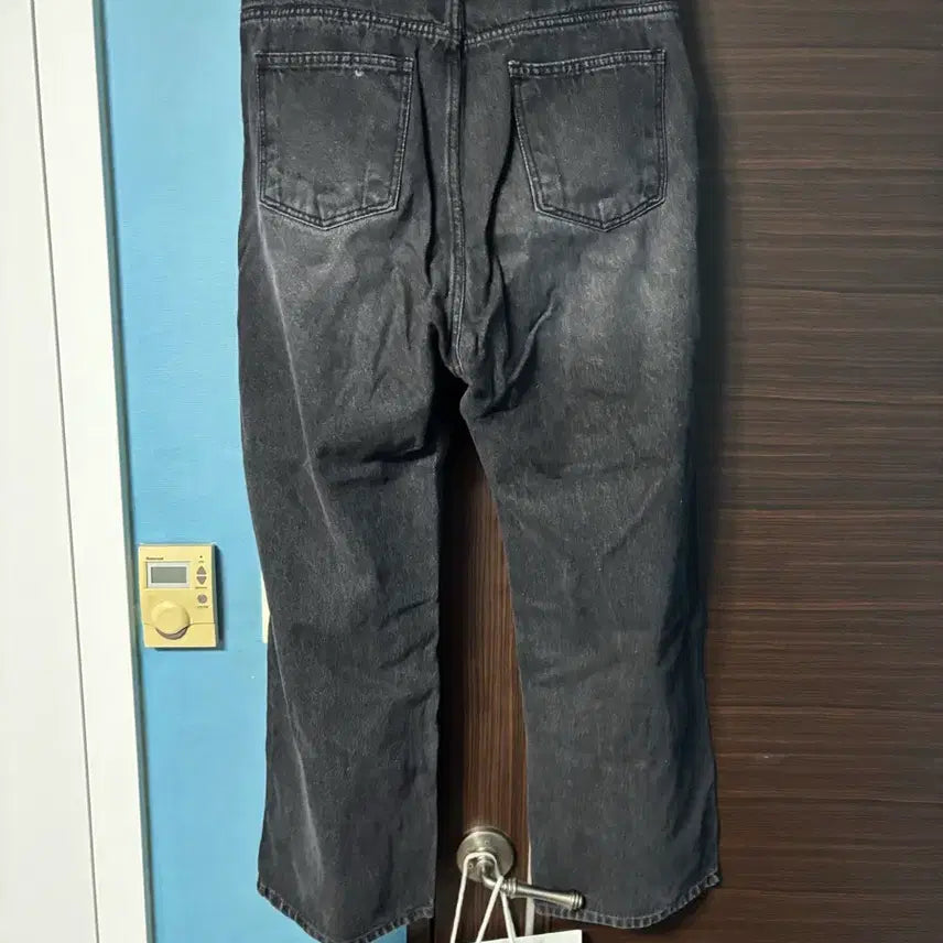 [BUNJANG] Vintage Black Wash Wide Leg Denim Pants / 빈티지 흑청 와이드 데님 팬츠