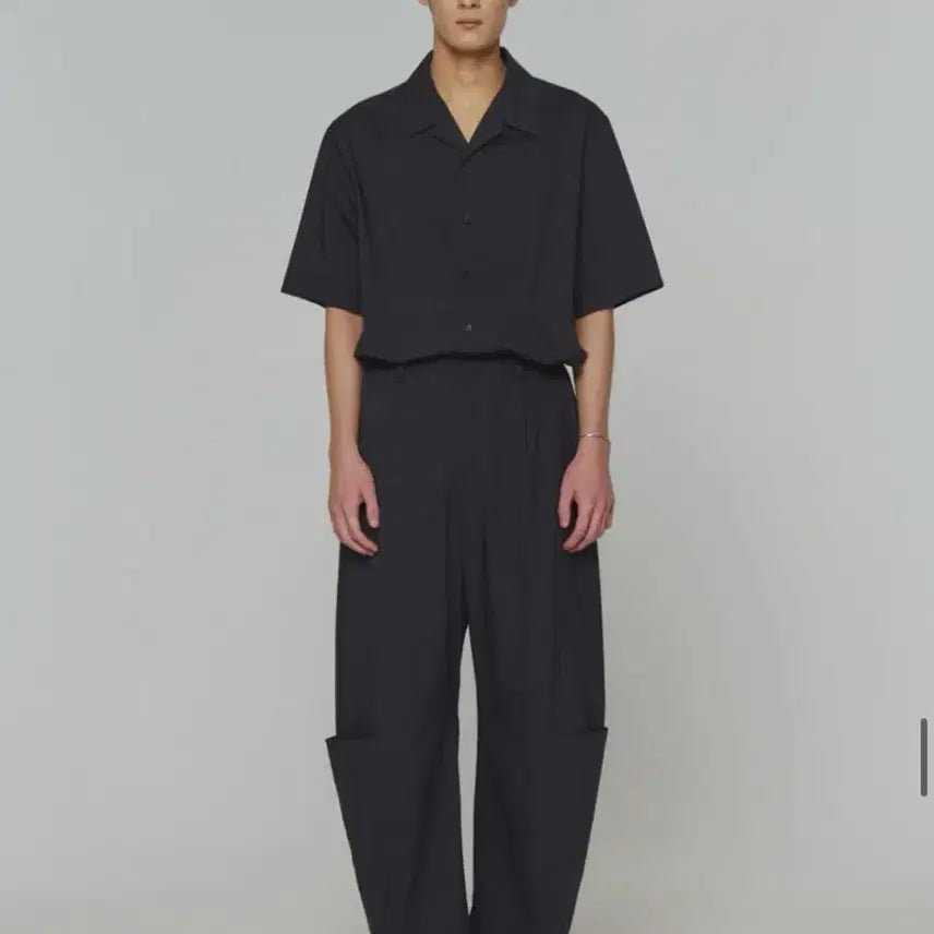 [BUNJANG] Amomento Open Collar Shirt &amp; Pocket Work Pants Set (Brown, L) / [셔츠L/팬츠L]브라운 아모멘토 오픈카라셔츠셋업