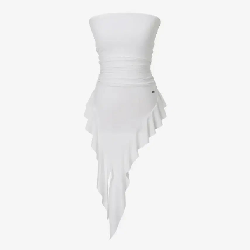 [BUNJANG] Khaki Point Layered Tube Top White / 카키포인트 레이어드 튜브탑 화이트