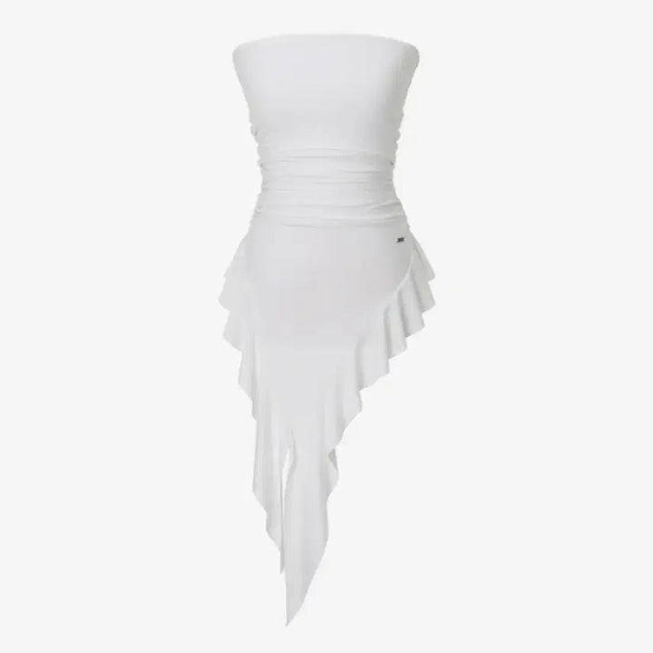 [BUNJANG] Khaki Point Layered Tube Top White / 카키포인트 레이어드 튜브탑 화이트