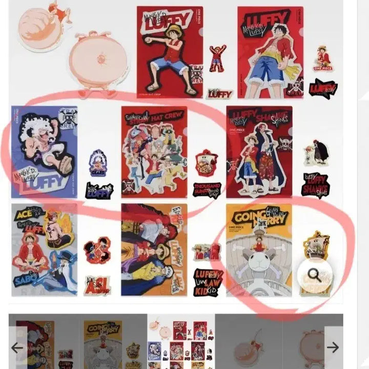 [BUNJANG] One Piece Ichiban Kuji I Prize Clear File &amp; Sticker Set (3 Types) / (미개봉 새상품) 원피스 제일복권 쿠지 I상 클리어파일&amp;스티커 3종 셋트