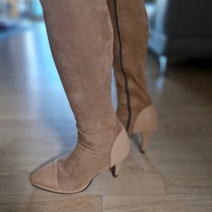 [BUNJANG] Suede Long Boots &amp; Ankle Boots Set (Size 245) / 스웨이드 롱부츠 + 앵클부츠 세트245