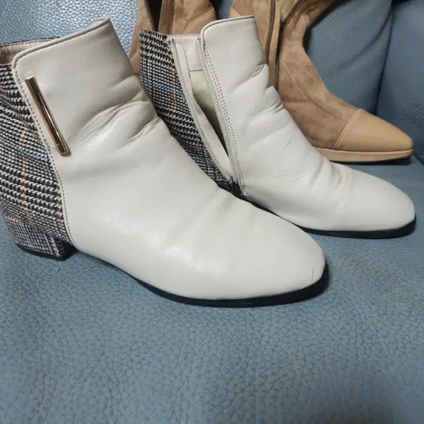 [BUNJANG] Suede Long Boots &amp; Ankle Boots Set (Size 245) / 스웨이드 롱부츠 + 앵클부츠 세트245