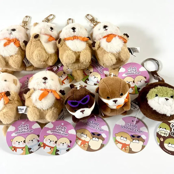 [BUNJANG] Woosoo Woosoo Jjang Otter Plush Keychain (New) / (새상품) 가족여행, 두쫀쿠 우소우소짱 수달 인형 키링 팝니다