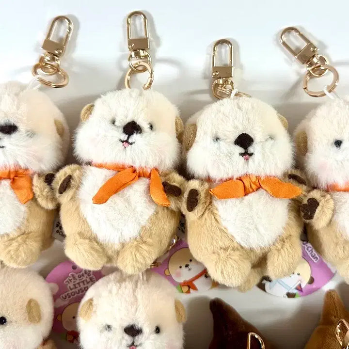 [BUNJANG] Woosoo Woosoo Jjang Otter Plush Keychain (New) / (새상품) 가족여행, 두쫀쿠 우소우소짱 수달 인형 키링 팝니다