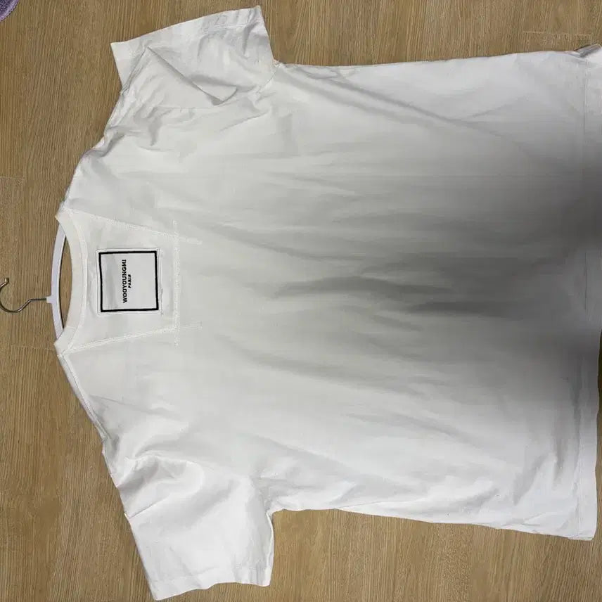 [BUNJANG] Wooyoungmi Cotton Square Label T-Shirt White / 우영미 코튼 스퀘어 라벨 티셔츠 화이트