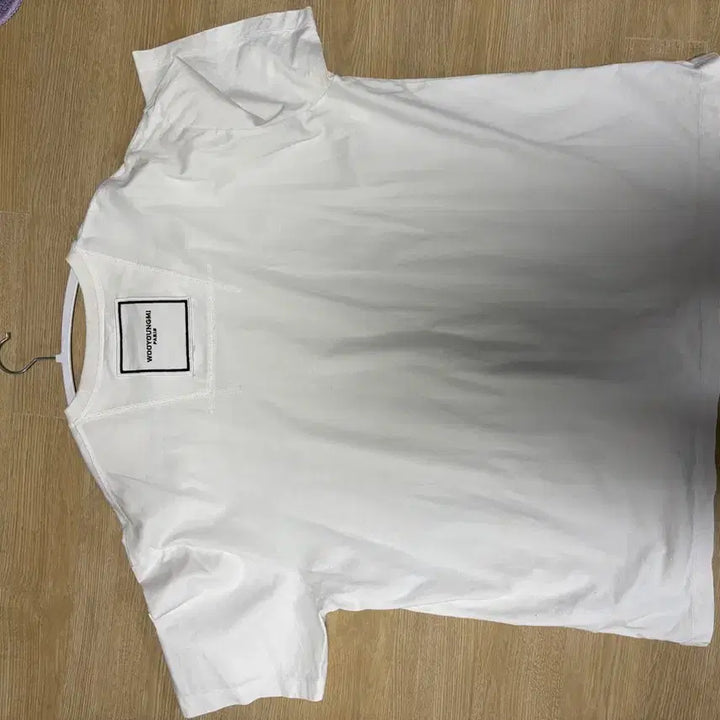 [BUNJANG] Wooyoungmi Cotton Square Label T-Shirt White / 우영미 코튼 스퀘어 라벨 티셔츠 화이트