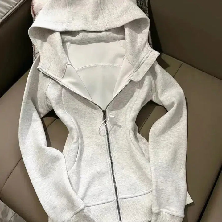 [BUNJANG] Lululemon Grey Hooded Zip-Up Hoodie (Women&
