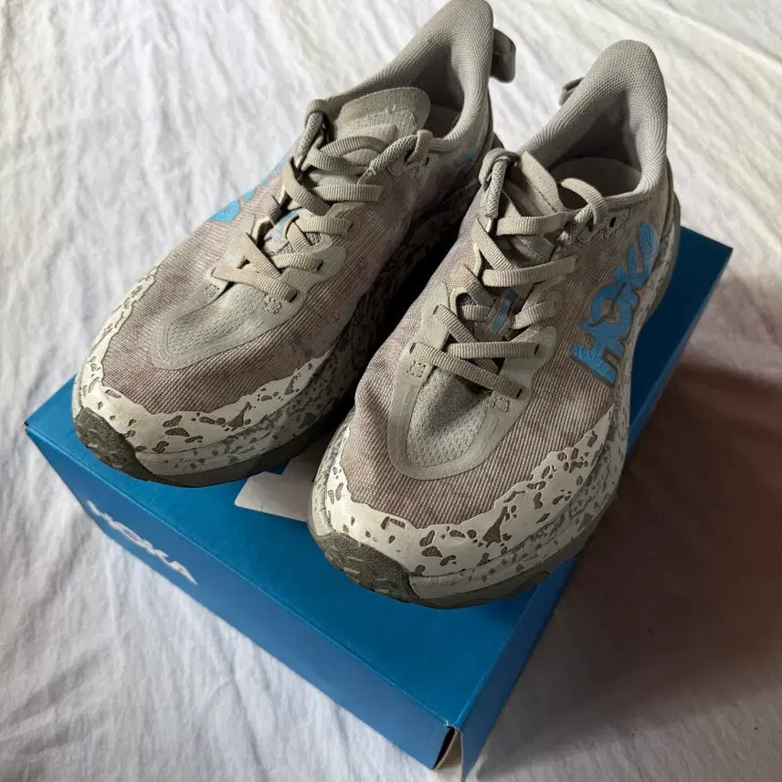 [BUNJANG] Hoka Speedgoat Grey/Blue Running Shoes (245) / 호카 스피드고트 그레이/블루 245